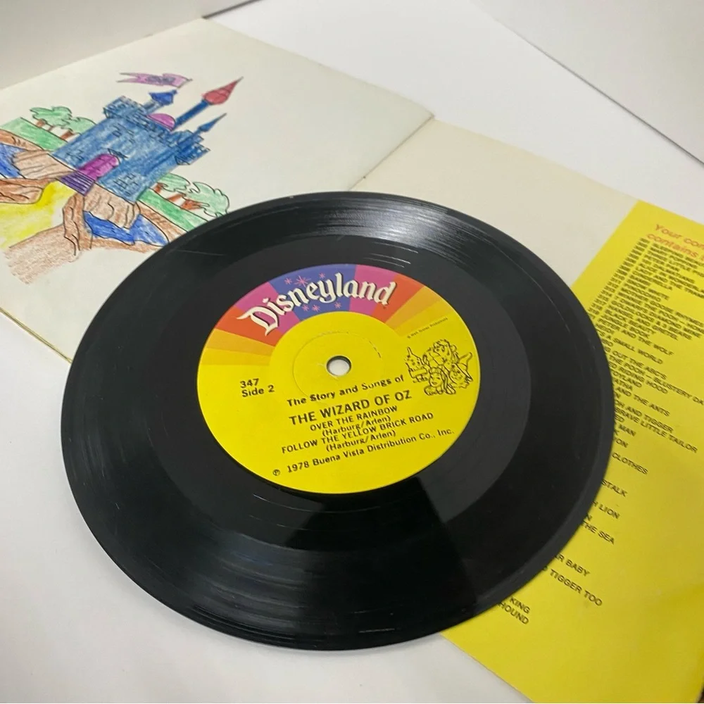 Vintage The Wizard of Oz Book & Vinyl Record See Hear Read Disney 1978 Classic